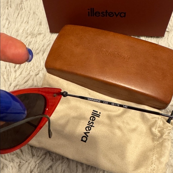 Illesteva Marianne Sunglasses — Red Swarovski Crystal Cat-Eye Sunglasses